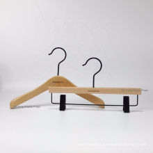 High class customize logo wooden bulk clothes hanger with natural wood color